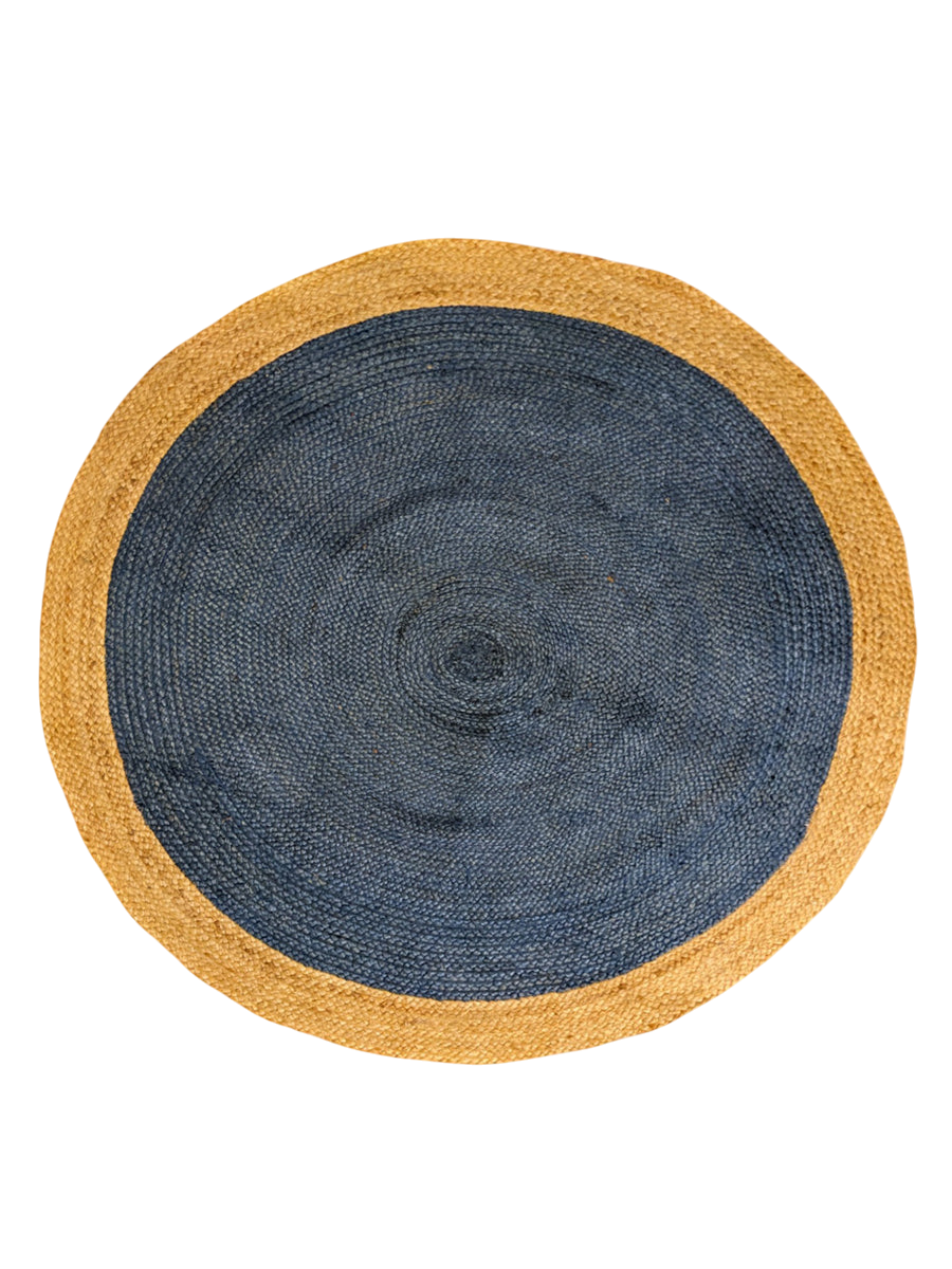 Braided Overdyed Round Jute Rug - 122 x 122 cm